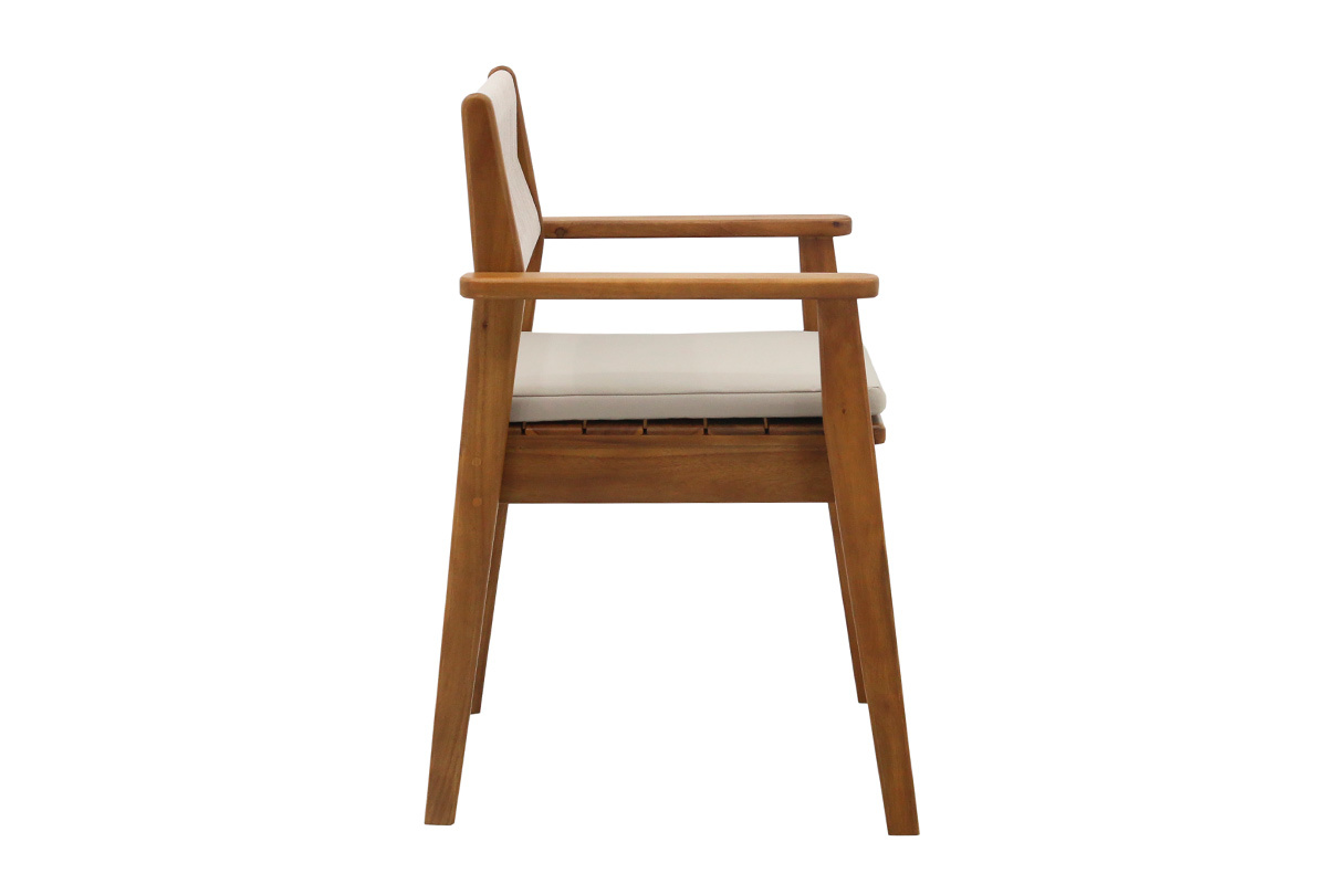 Chaises de jardin en bois massif et corde tress�e (lot de 2) ZEPHYR