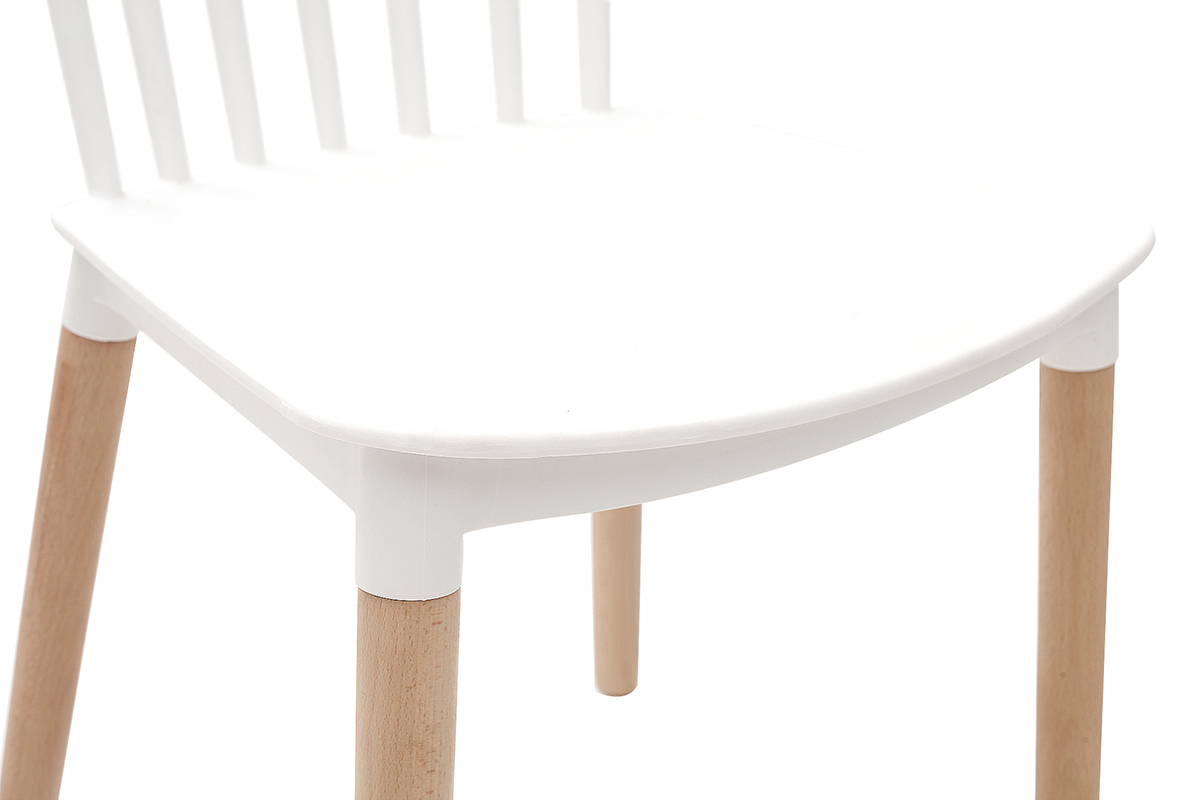 Chaises design bicolores blanc et bois (lot de 2) GAMBO