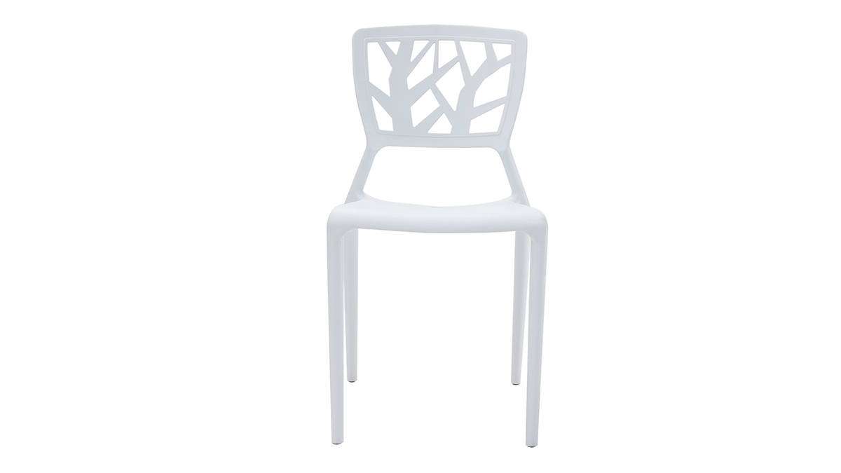 Chaises design blanches empilables intrieur / extrieur (lot de 2) KATIA