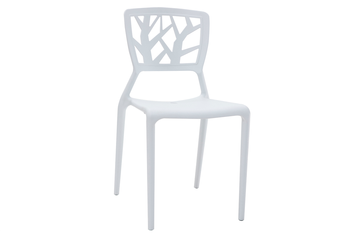 Chaises design blanches empilables int�rieur / ext�rieur (lot de 2) KATIA
