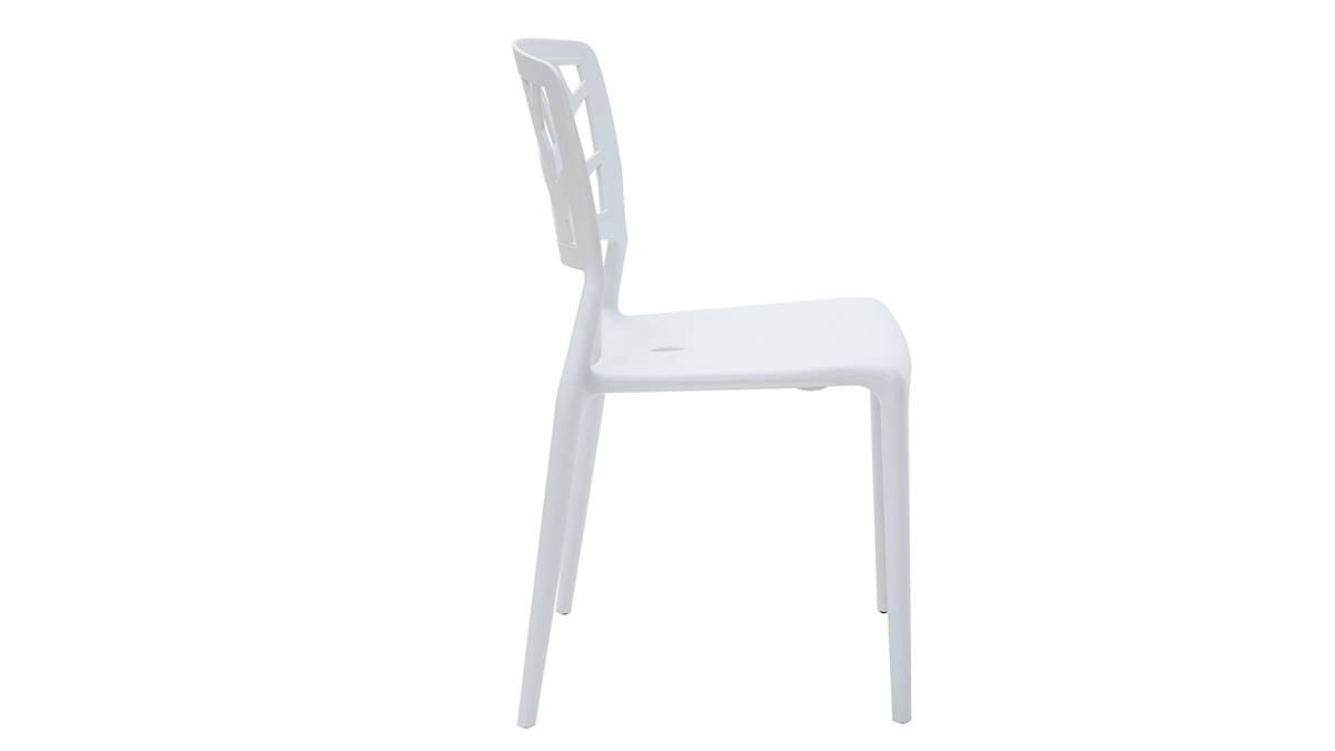 Chaises design blanches empilables intrieur / extrieur (lot de 2) KATIA
