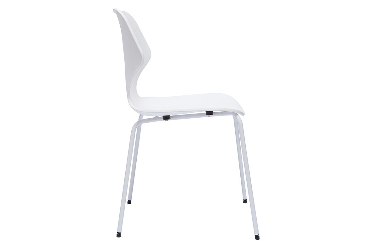 Chaises design blanches intrieur - extrieur (lot de 2) FLIP