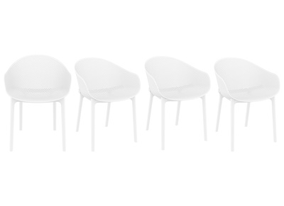 Chaises design blanches int&eacute;rieur / ext&eacute;rieur (lot de 4) OSKOL