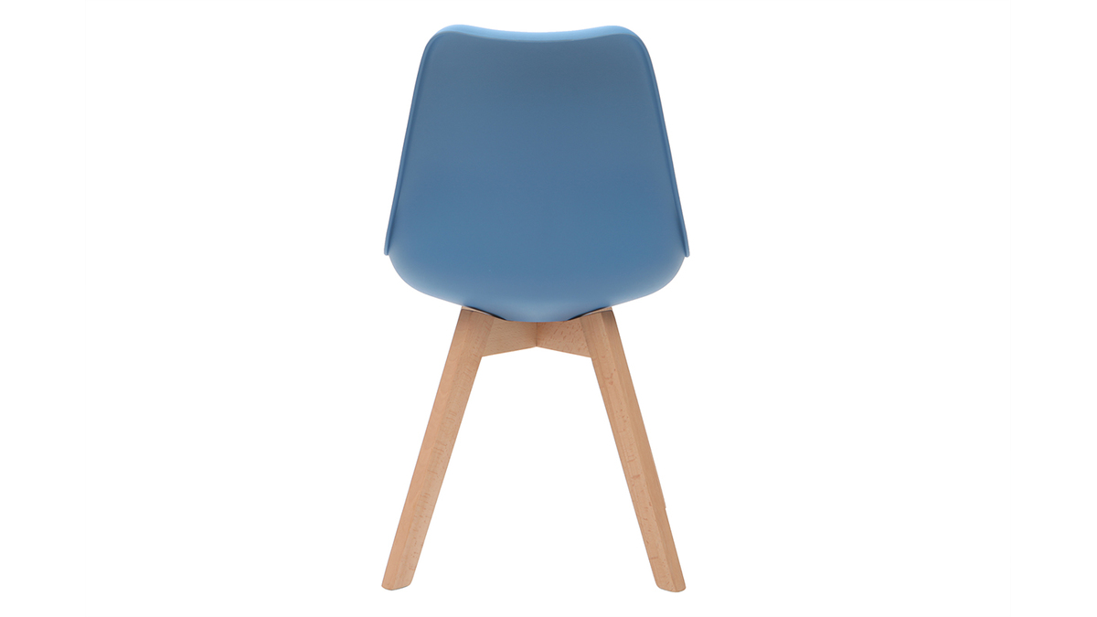 Chaises design bleu ciel avec pieds bois clair (lot de 2) PAULINE