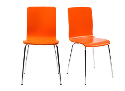 Chaises design cuisine orange (lot de 2) NELLY