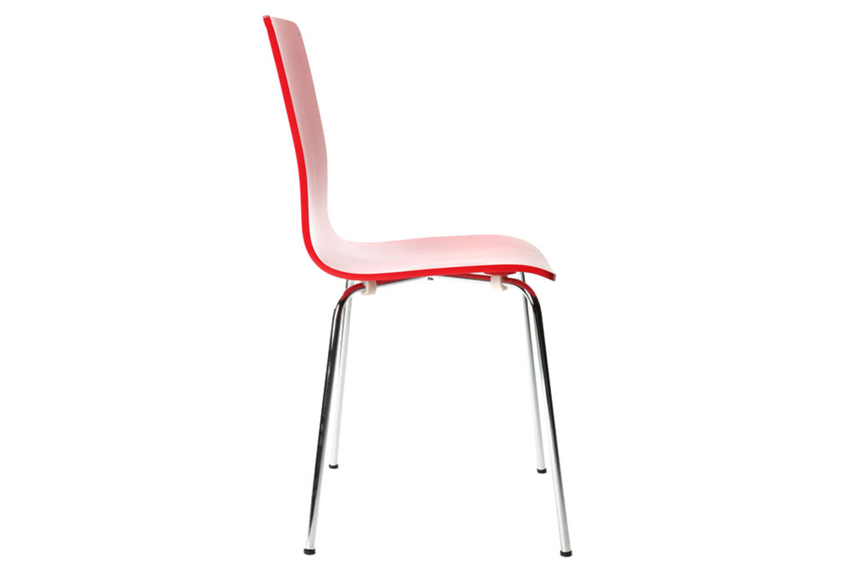 Chaises design cuisine rouges (lot de 2) NELLY