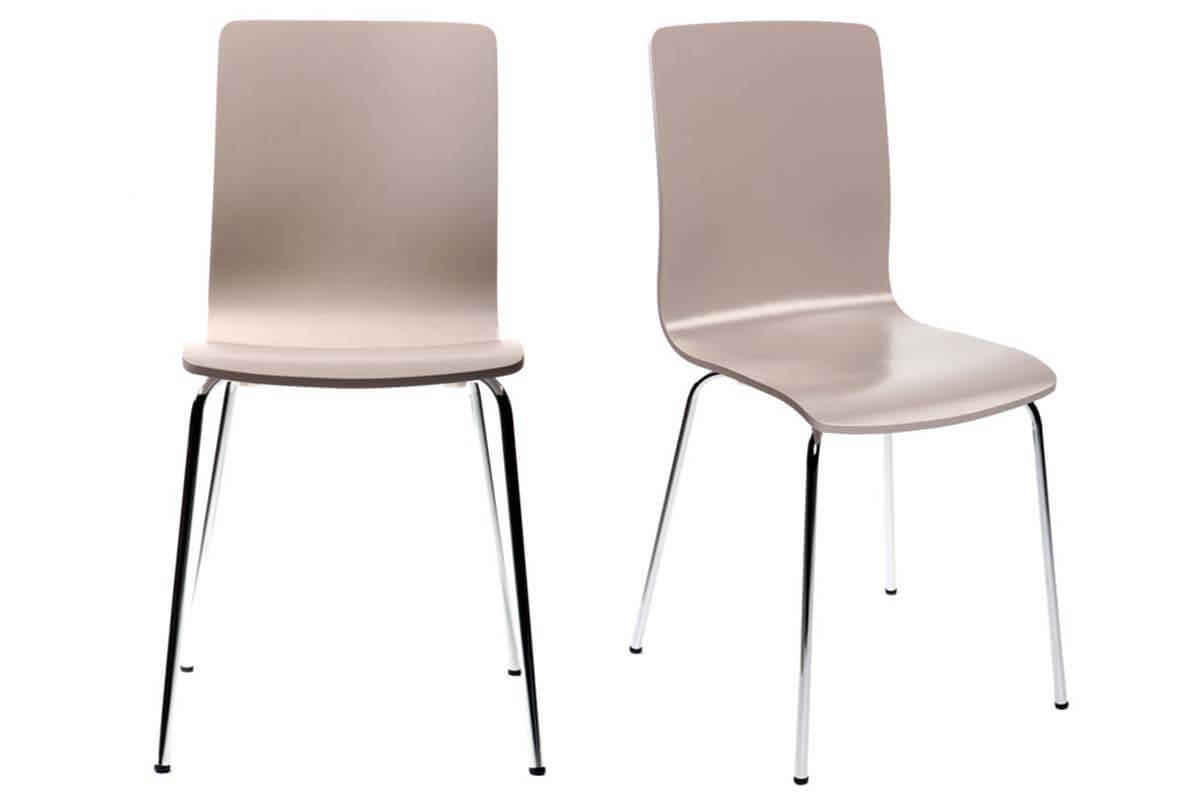 Chaises design cuisine taupe (lot de 2) NELLY