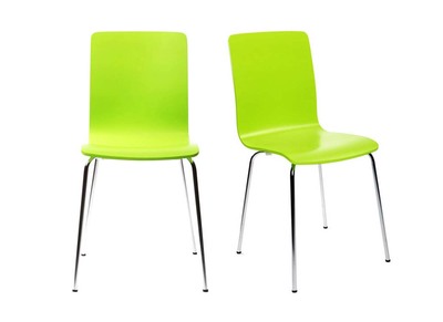 Chaises design cuisine vert pomme (lot de 2) NELLY
