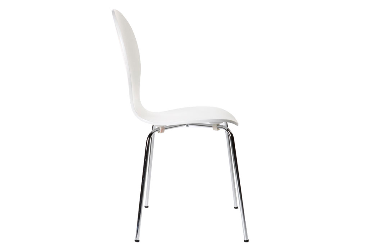 Chaises design empilables blanches (lot de 2) NEW ABIGAIL