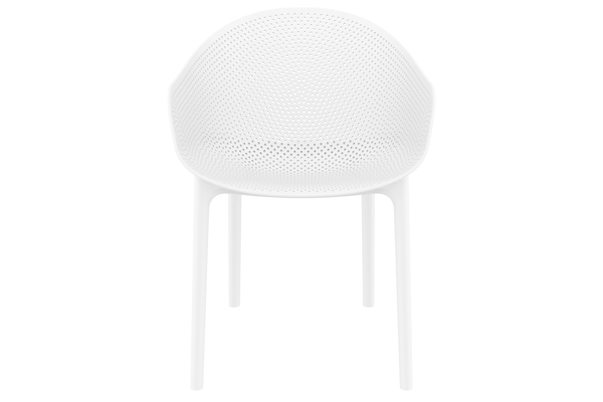 Chaises design empilables blanches int�rieur / ext�rieur (lot de 4) OSKOL