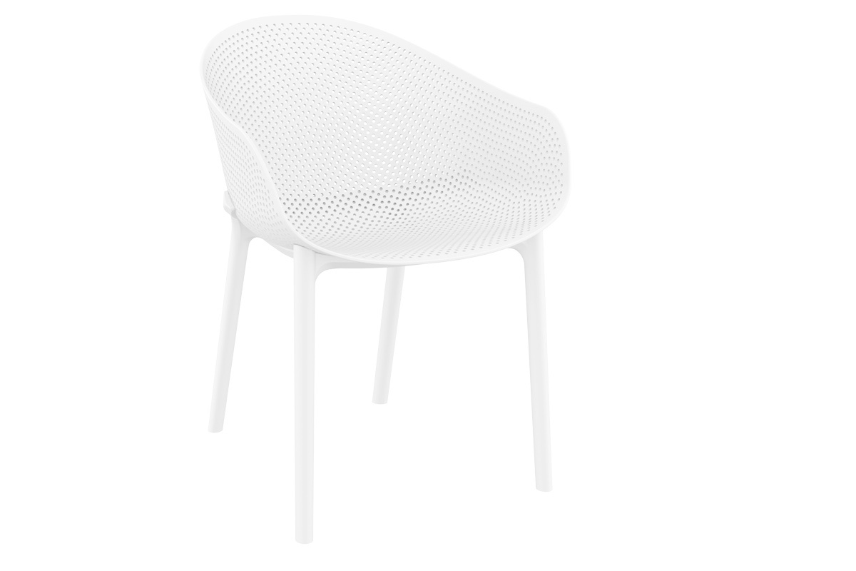 Chaises design empilables blanches int�rieur / ext�rieur (lot de 4) OSKOL