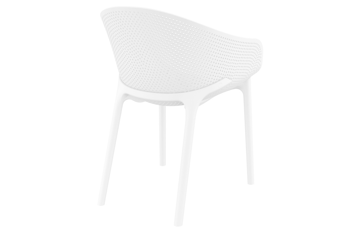 Chaises design empilables blanches int�rieur / ext�rieur (lot de 4) OSKOL