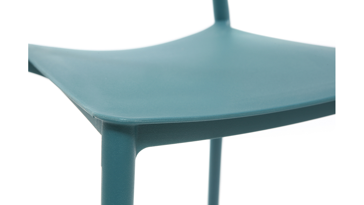 Chaises design empilables bleu canard intrieur - extrieur (lot de 2) ANNA