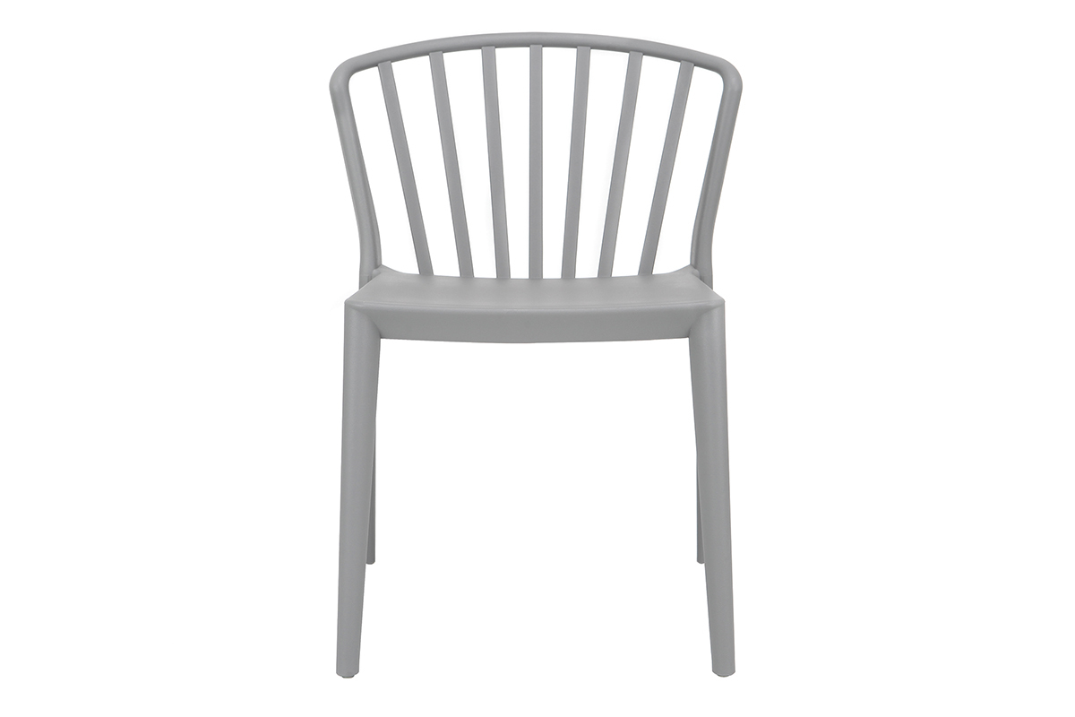 Chaises design empilables grises int�rieur / ext�rieur (lot de 2) PATIO