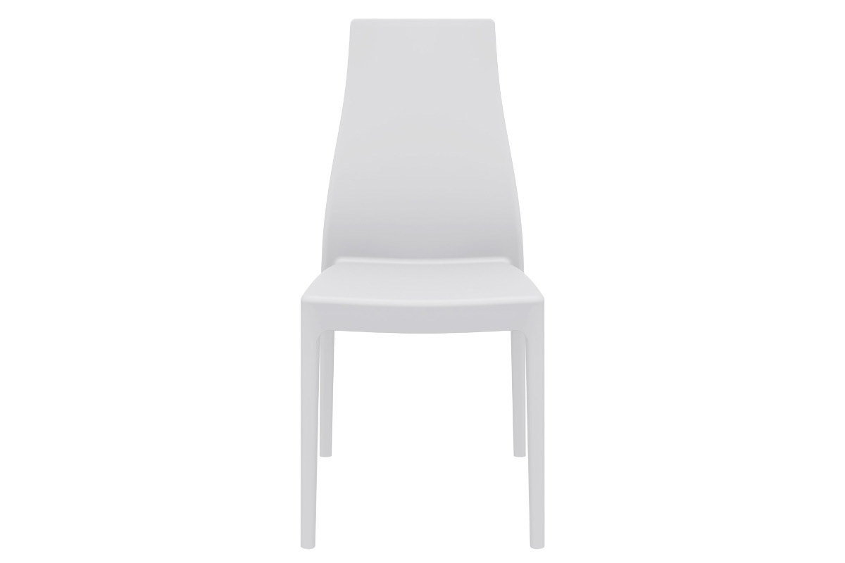Chaises design empilables intrieur / extrieur blanches (lot de 4) CONDOR