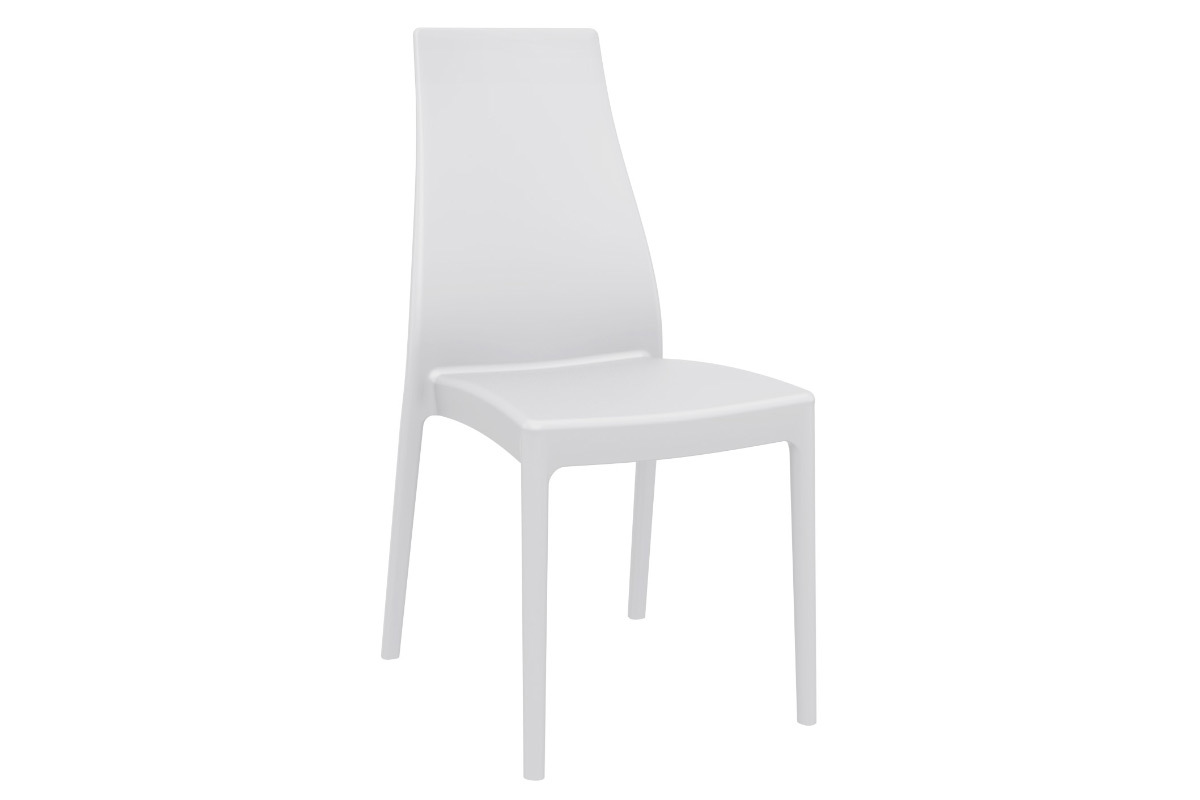 Chaises design empilables intrieur / extrieur blanches (lot de 4) CONDOR