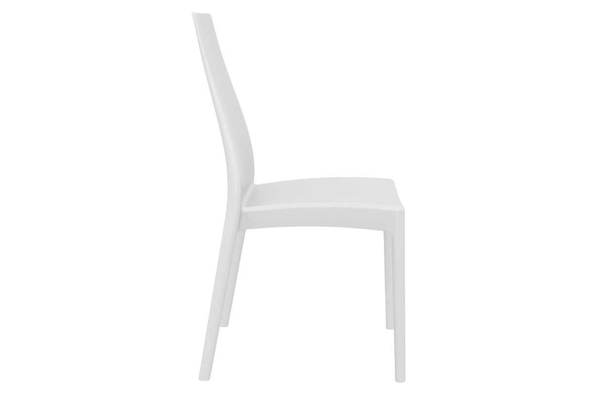 Chaises design empilables intrieur / extrieur blanches (lot de 4) CONDOR