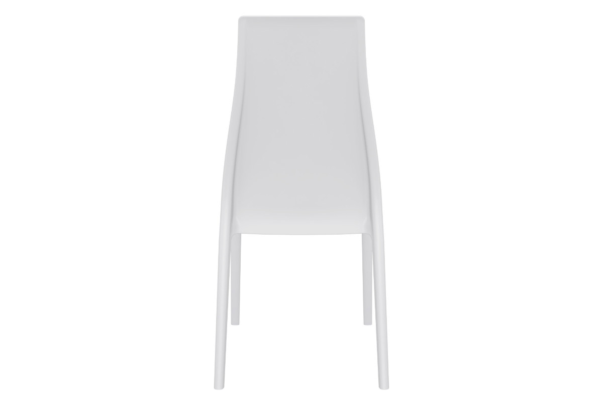 Chaises design empilables intrieur / extrieur blanches (lot de 4) CONDOR
