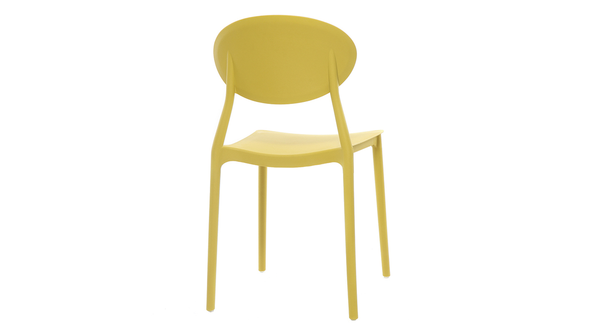 Chaises design empilables jaunes intrieur - extrieur (lot de 2) ANNA