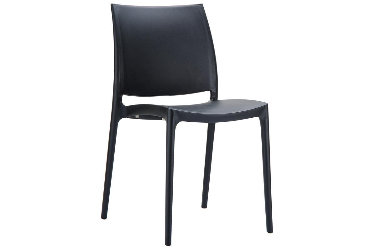 Chaises design empilables noires int�rieur / ext�rieur (lot de 4) CALAO