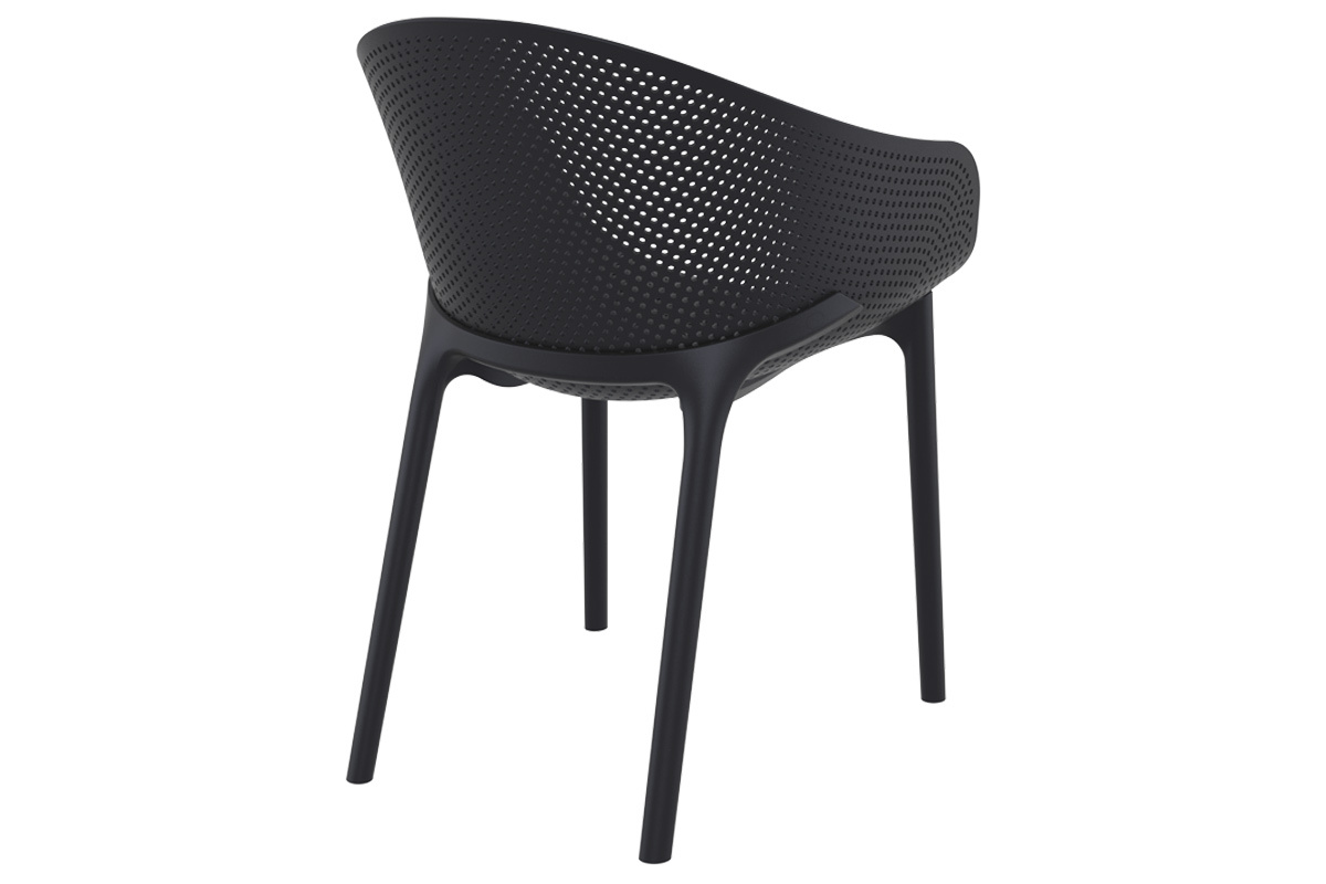 Chaises design empilables noires intrieur / extrieur (lot de 4) OSKOL