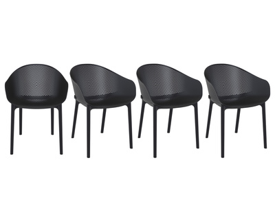 Chaises design empilables noires int&eacute;rieur / ext&eacute;rieur (lot de 4) OSKOL