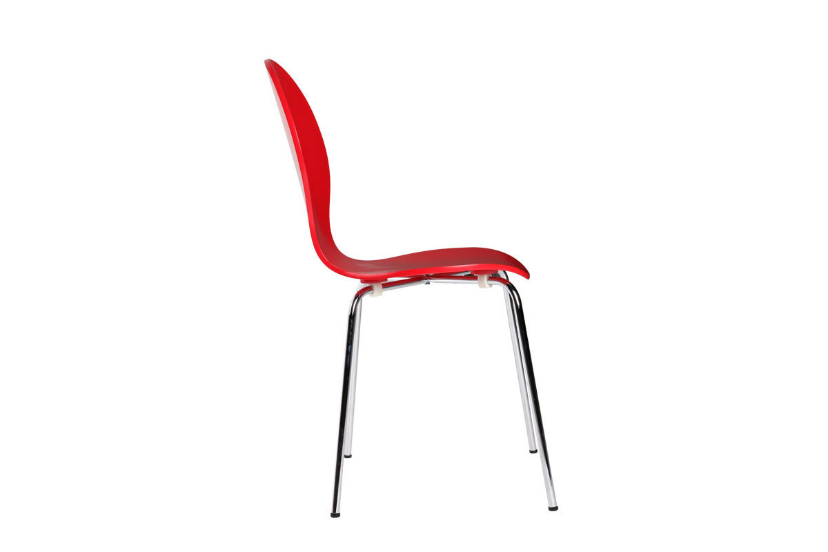 Chaises design empilables rouges (lot de 2) NEW ABIGAIL