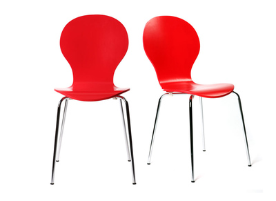 Chaises design empilables rouges (lot de 2) NEW ABIGAIL
