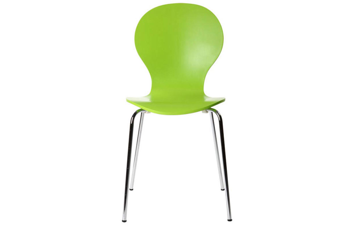 Chaises design empilables vertes pomme (lot de 2) NEW ABIGAIL