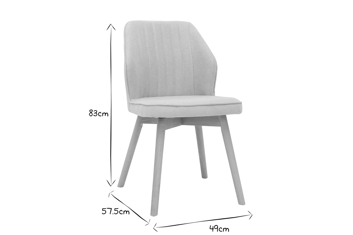 Chaises design en tissu effet velours beige et bois clair (lot de 2) FANETTE