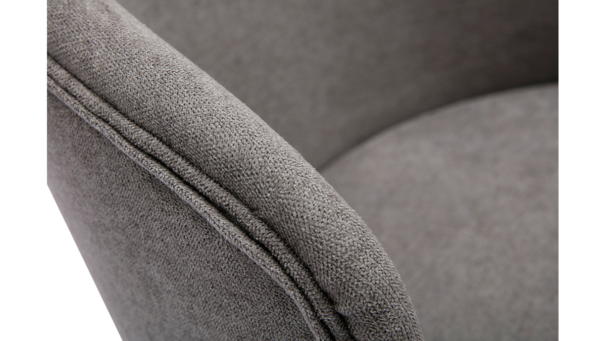 Chaises design en tissu effet velours gris et mtal noir (lot de 2) ROSALIE