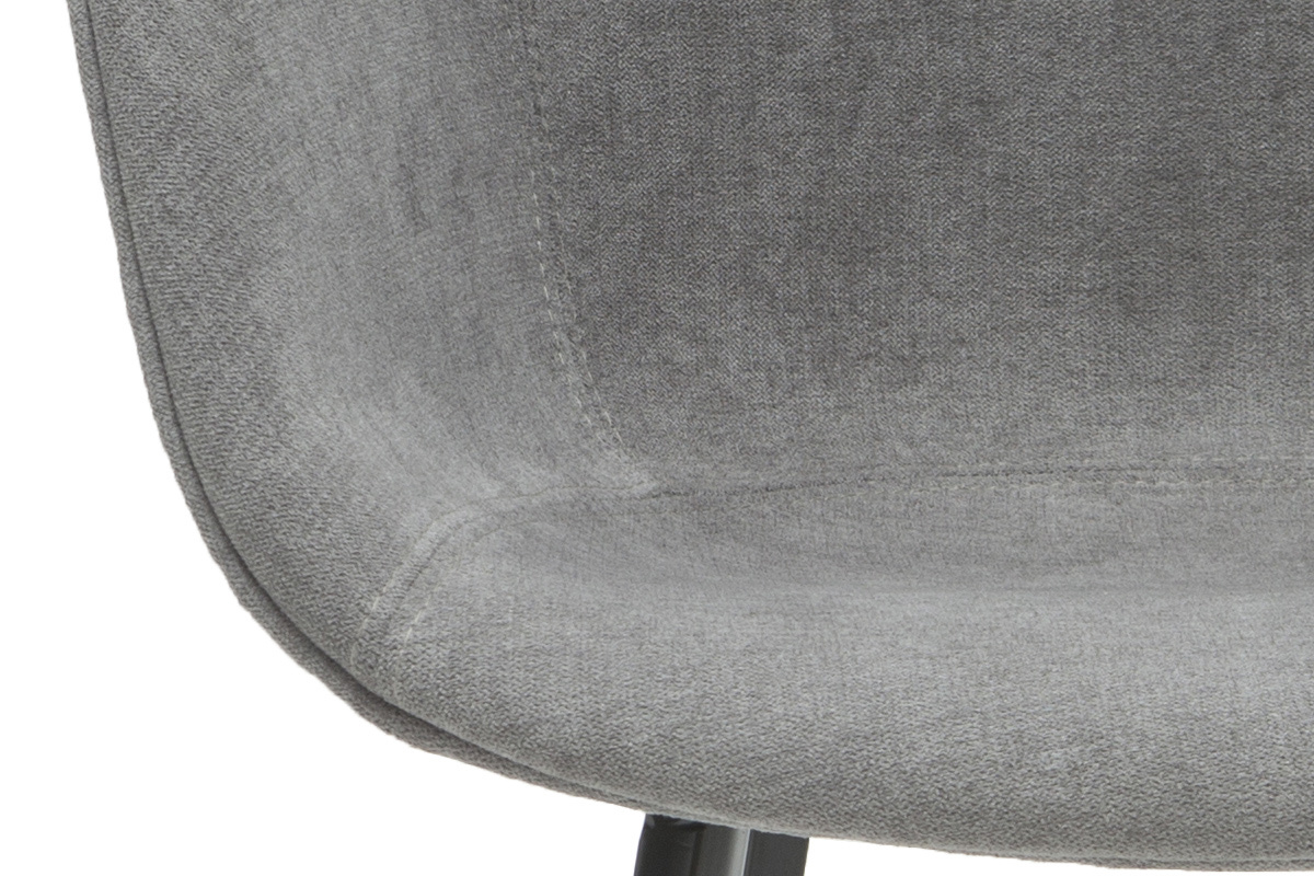 Chaises design en tissu effet velours gris et m�tal noir (lot de 2) SAKE