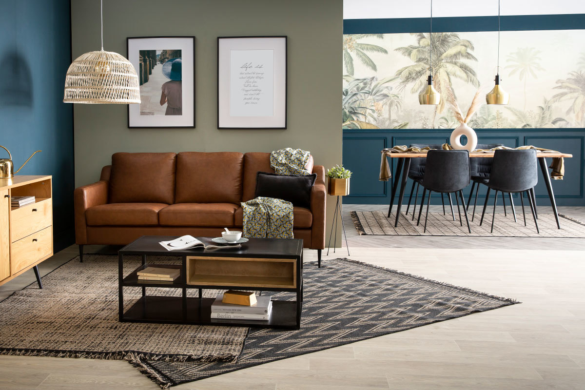 Chaises design en tissu effet velours gris et m�tal noir (lot de 2) SAKE