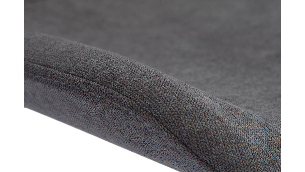 Chaises design en tissu effet velours gris fonc et mtal noir (lot de 2) RIOT