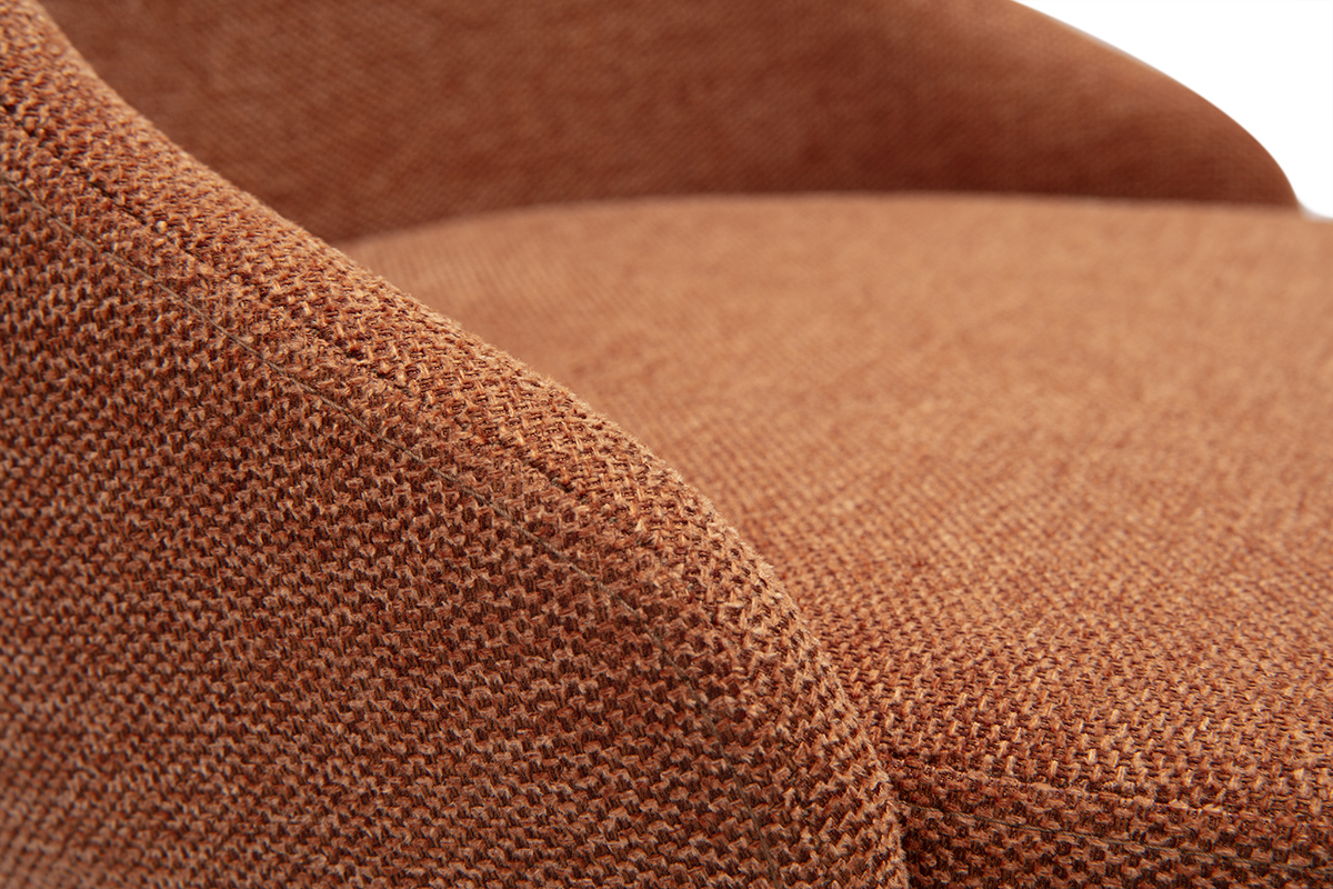 Chaises design en tissu effet velours textur terre brle et mtal noir (lot de 2) CULT
