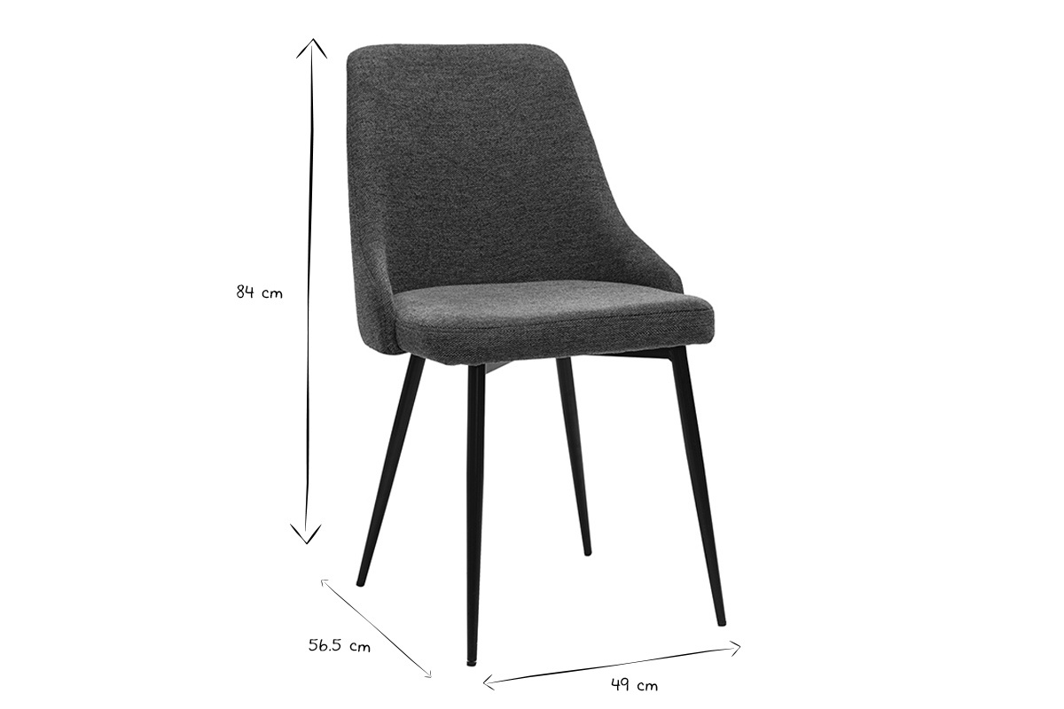Chaises design en tissu effet velours textur vert fonc et mtal noir (lot de 2) CULT