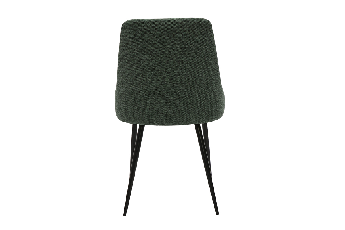 Chaises design en tissu effet velours textur vert fonc et mtal noir (lot de 2) CULT