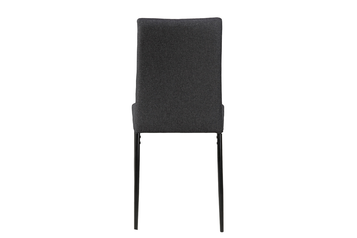 Chaises design en tissu gris anthracite et m�tal noir (Lot de 4) LUCKY