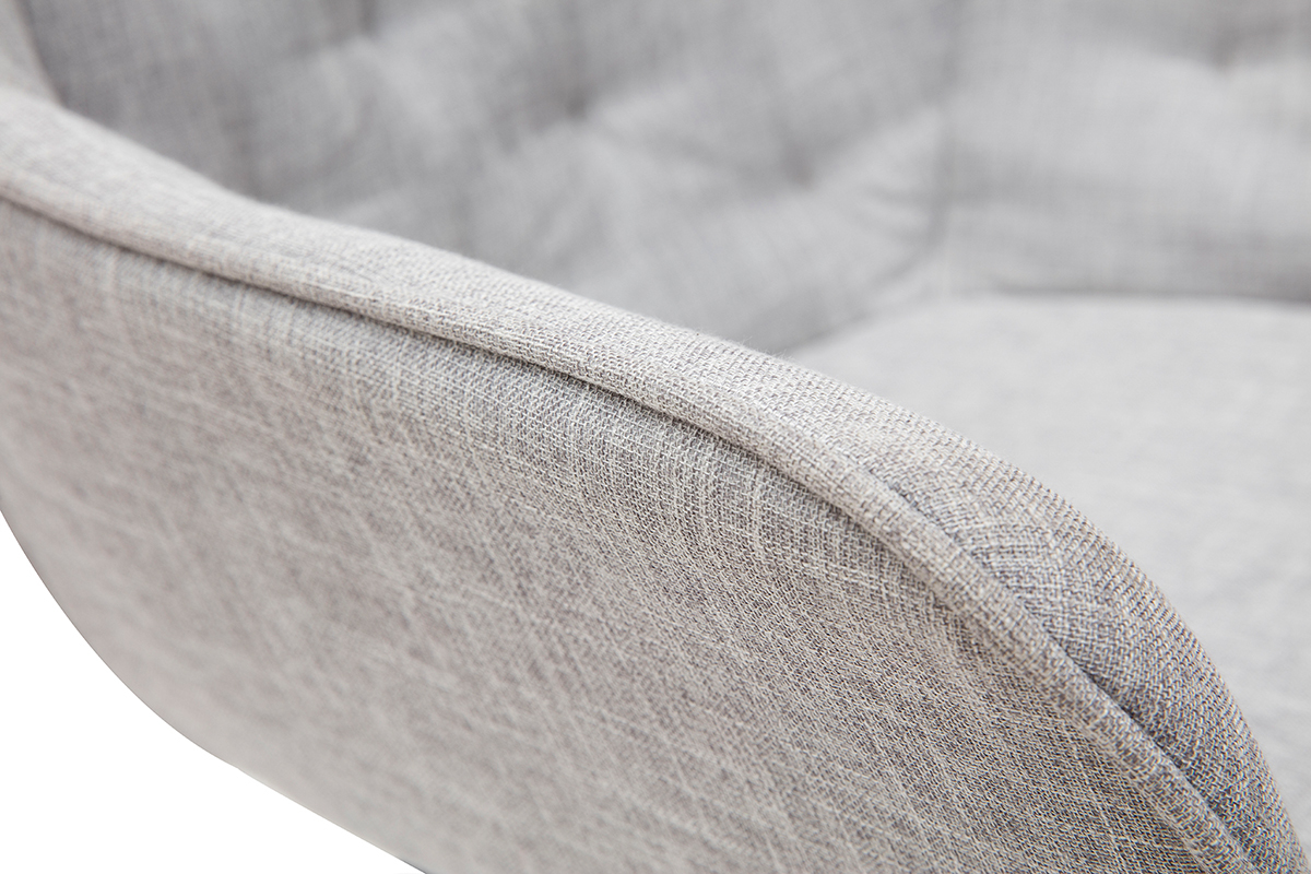 Chaises design en tissu gris clair et pieds mtal noir (lot de 2) BURTON