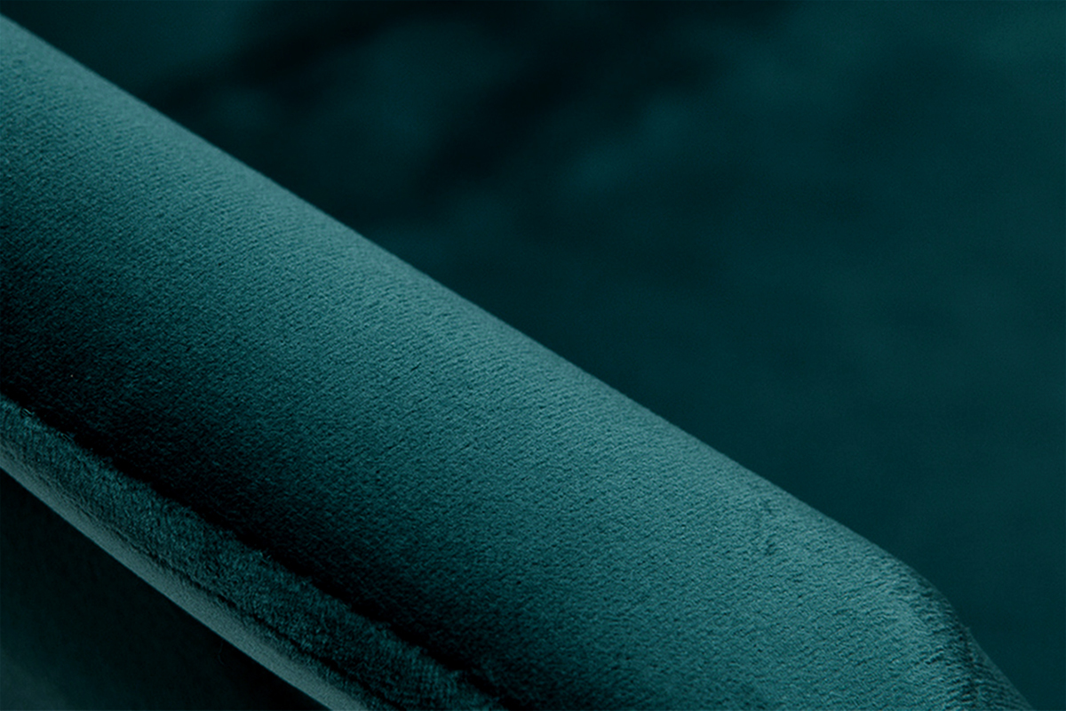 Chaises design en tissu velours bleu p�trole et m�tal (lot de 2) TAYA