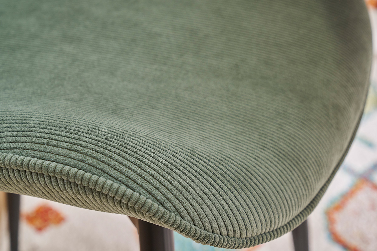 Chaises design en tissu velours ctel kaki et mtal noir (lot de 2) ADDICT