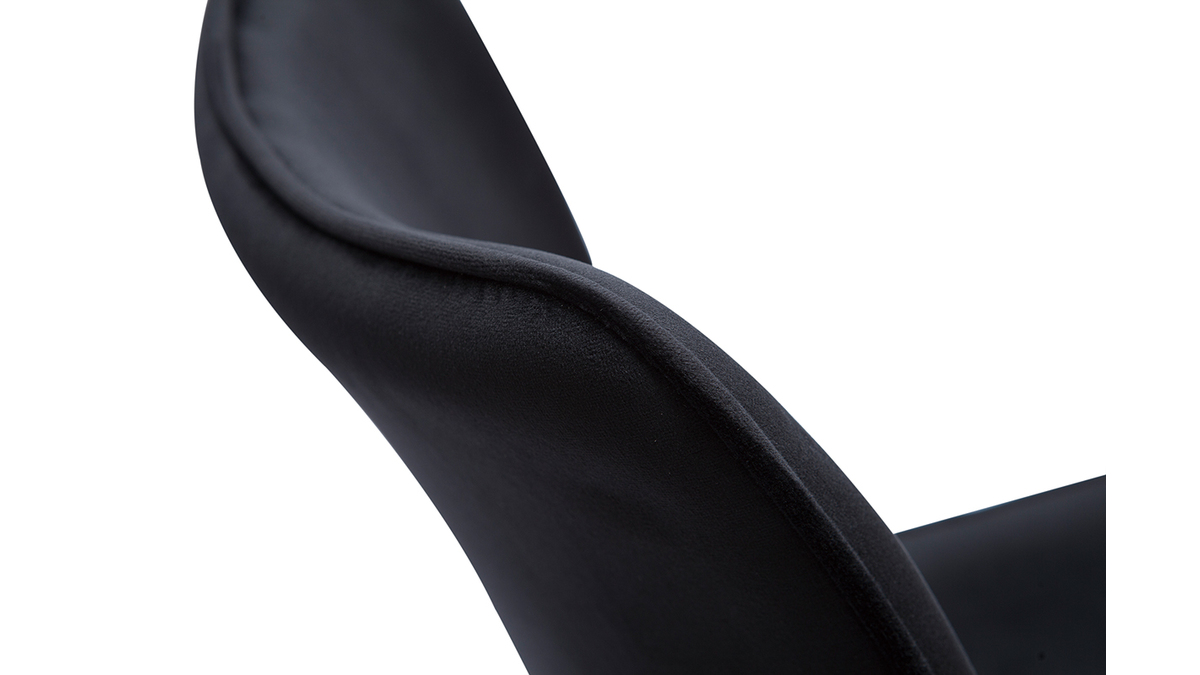 Chaises design en tissu velours noir et mtal (lot de 2) BLAZE