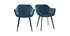 Chaises design en velours bleu pétrole et pieds métal noir (lot de 2) BURTON