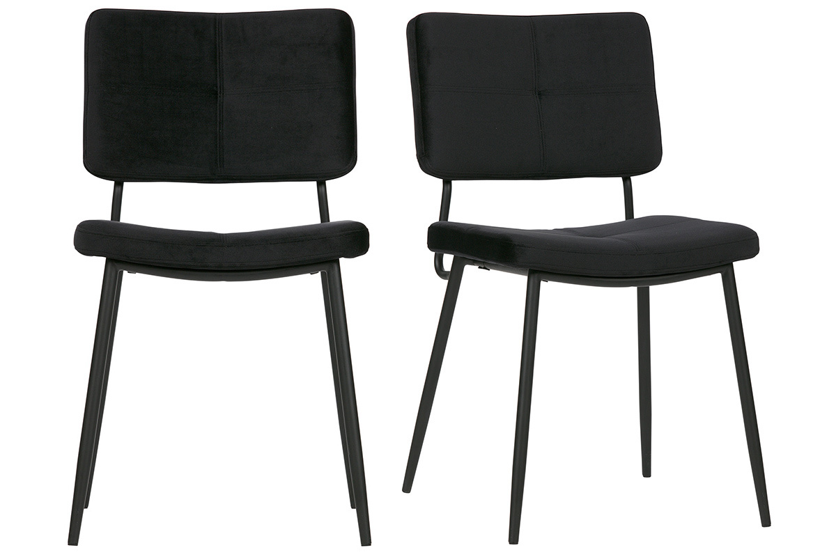 Chaises design en velours noir (lot de 2) GAB