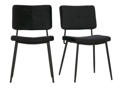 Chaises design en velours noir (lot de 2) GAB