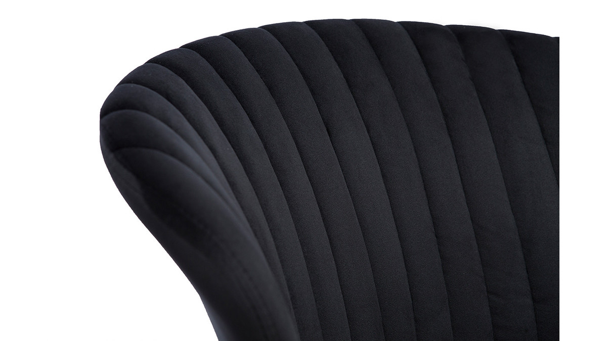 Chaises design en velours noir (lot de 2) KAYEL