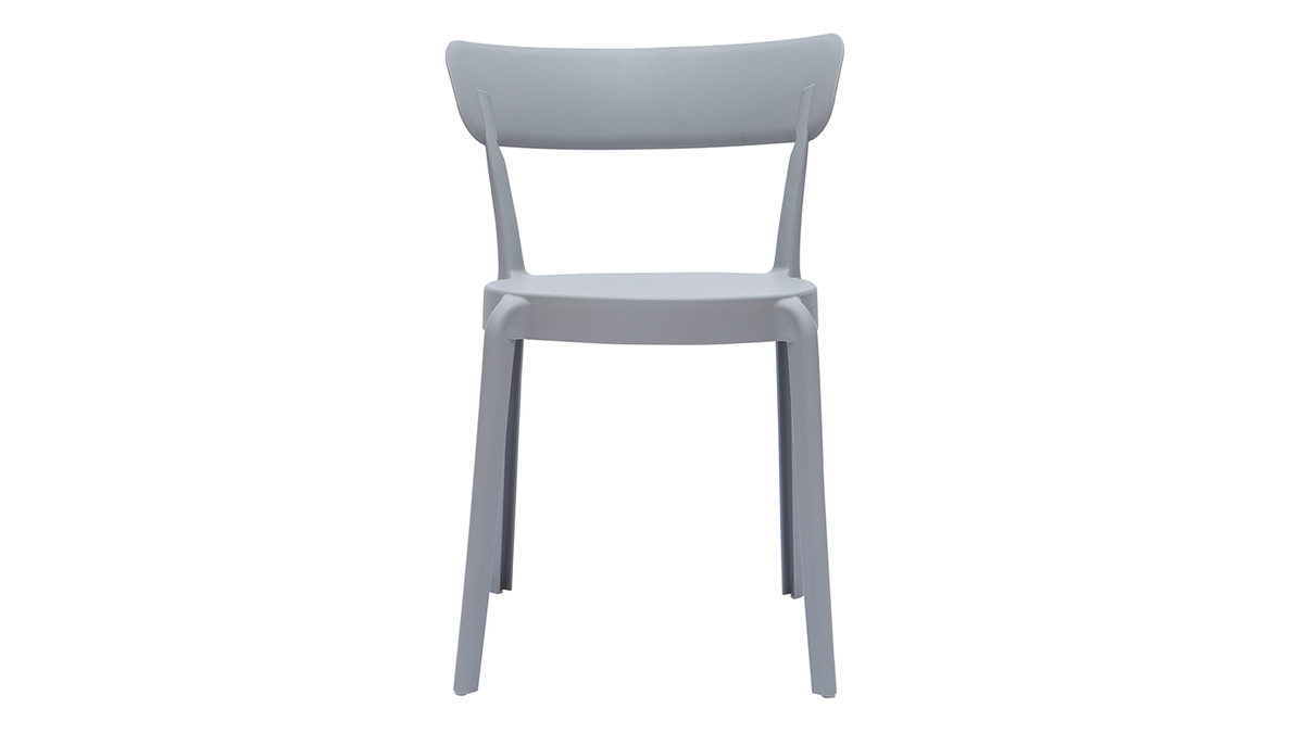 Chaises design gris clair empilables intrieur - extrieur (lot de 2) RIOS