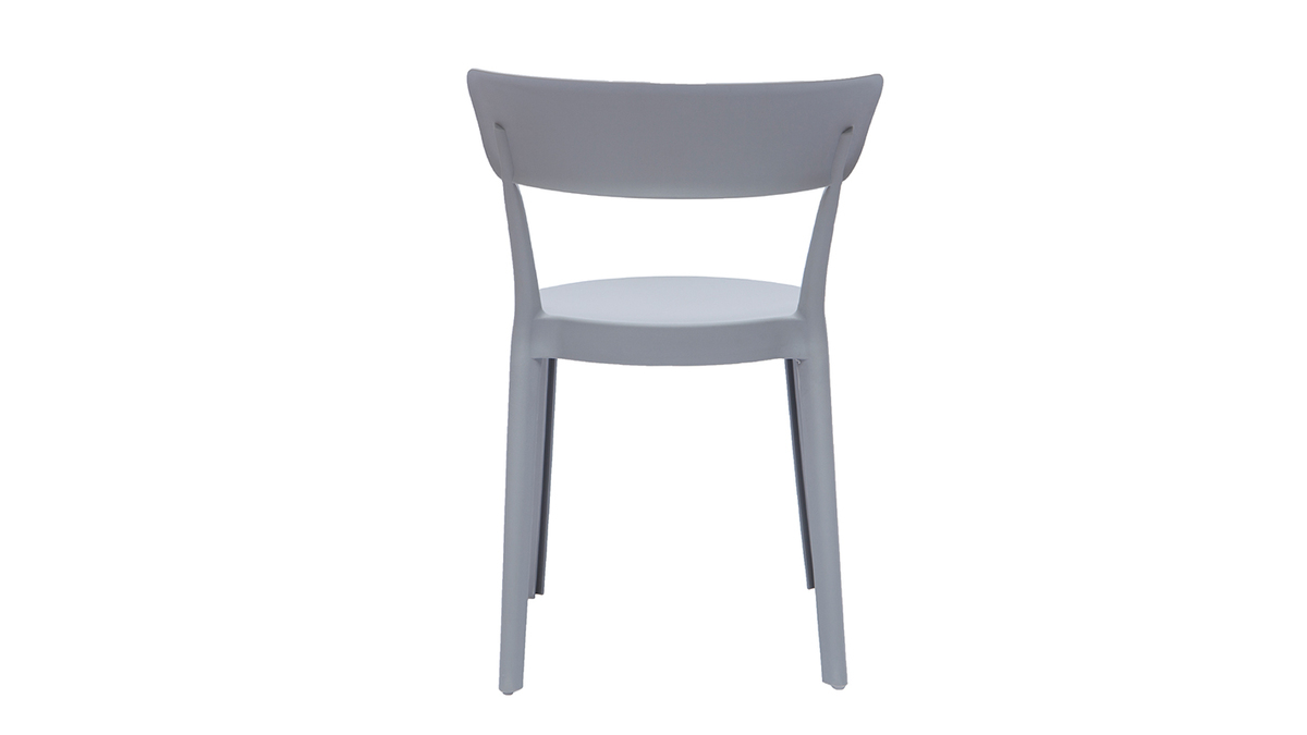 Chaises design gris clair empilables intrieur - extrieur (lot de 2) RIOS