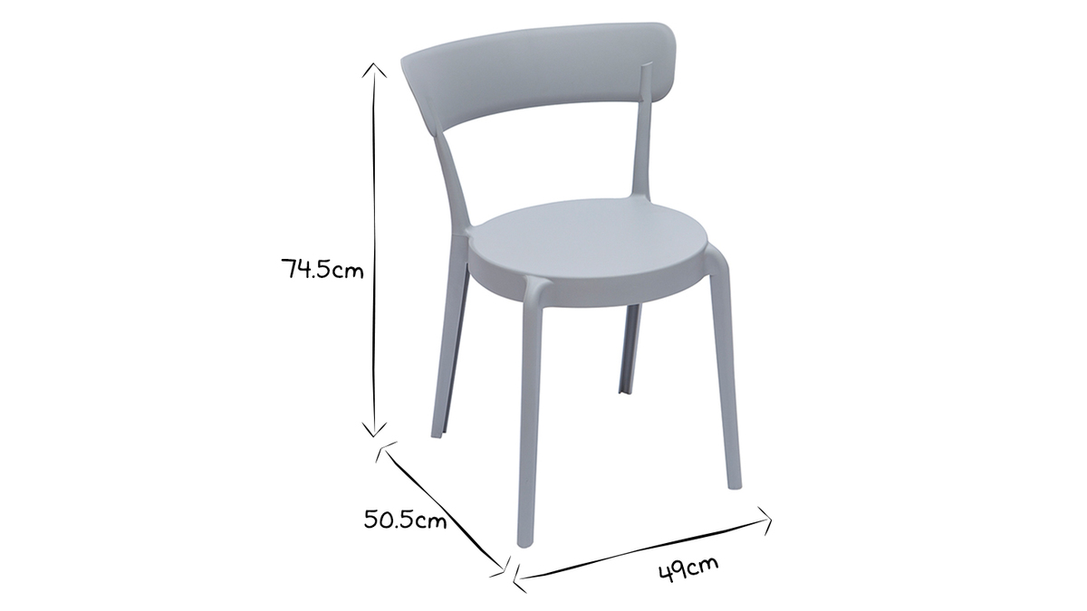 Chaise empilable Bastingage Couleur Gris espace/ardoise