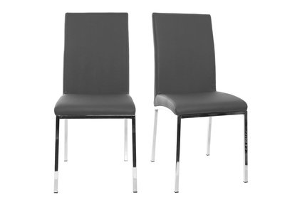 Chaises design gris clair et m&eacute;tal (lot de 2) SIMEA